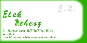 elek mehesz business card